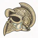 Gladiator helmet tattoo design idea