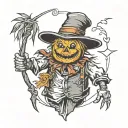 cartoon scarecrow tattoo design idea