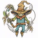 cartoon scarecrow tattoo design idea