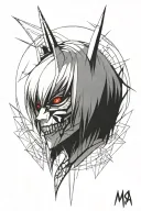 misa death note face tattoo design idea