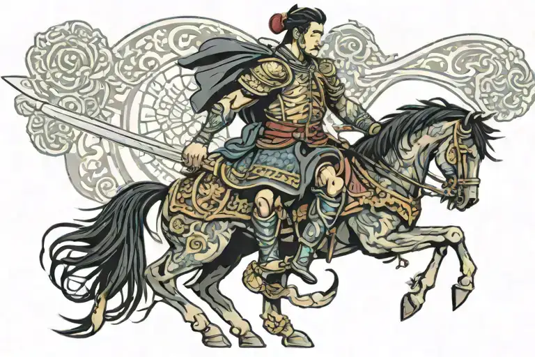 Roman warrior with Spanish roots Rivera last name tattoo design idea