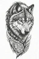 wolf head sideways tattoo design idea