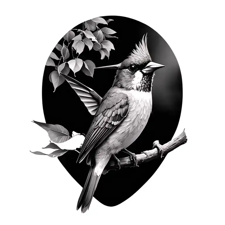 Cardinal And Hummingbird tattoo design idea