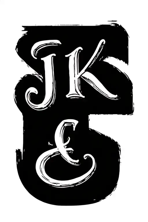 "J K E" initials j k e in cursive writing tattoo design idea
