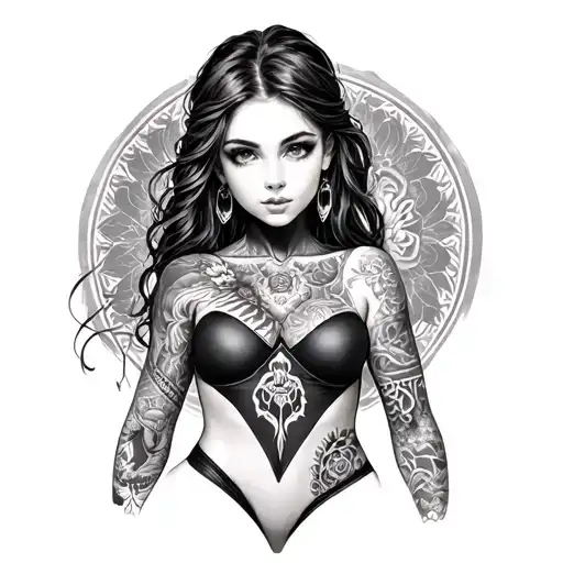 girl bodysuit tattoos tattoo design idea