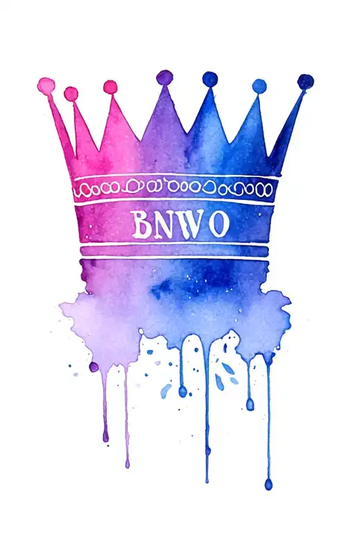 Bnwo slut with ♤ crown tattoo design idea