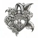 chastity lock design tattoo design idea
