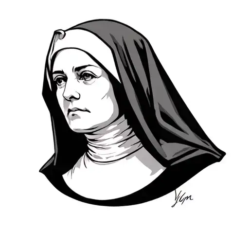 nun tattoo design idea