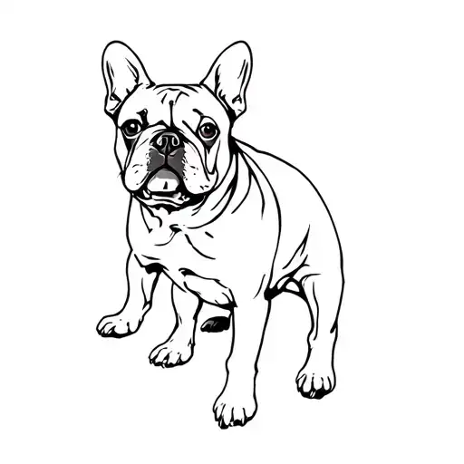a french bulldog tattoo design idea