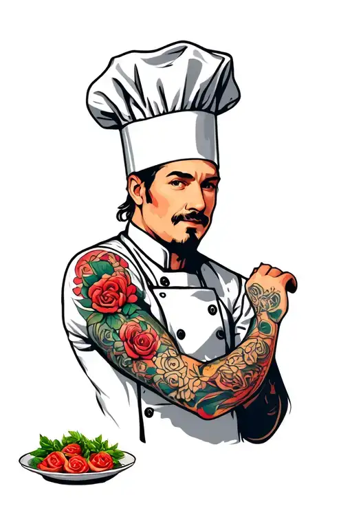 Chef Life intertwined tattoo design idea