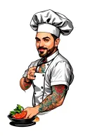Chef Life intertwined tattoo design idea