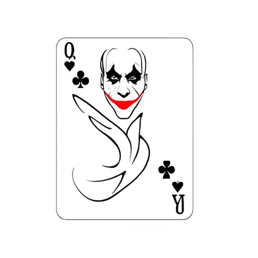 a joker playing card tattoo design idea