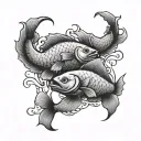 pisces with scorpio tattoo design idea