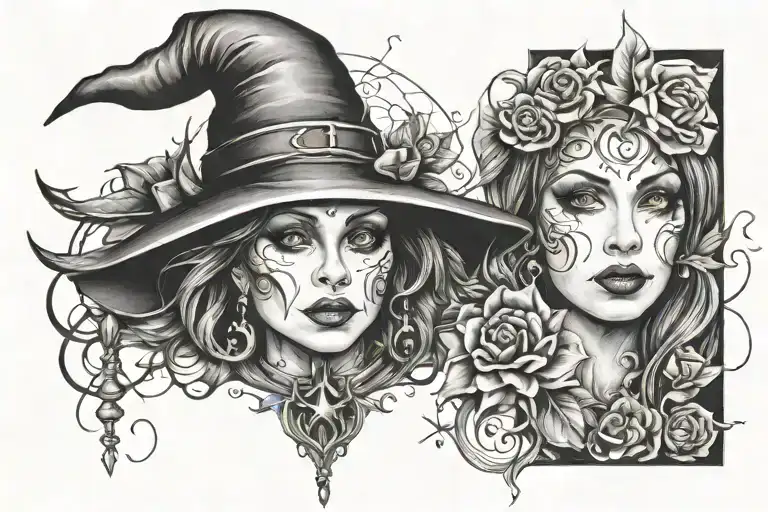 Witchy  tattoo design idea