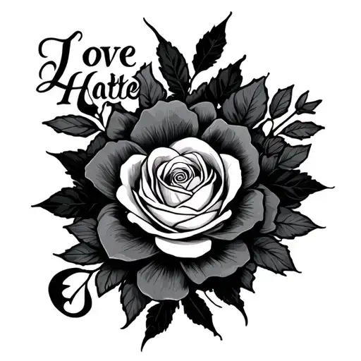 Love Hate tattoo design idea