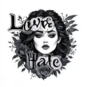 Love Hate tattoo design idea