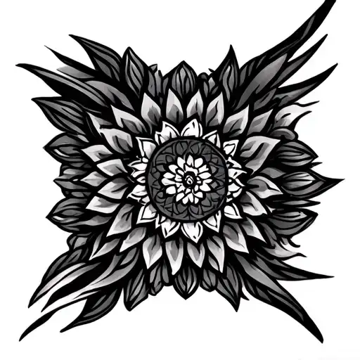 mandala, maori leg sleeve tattoo tattoo design idea