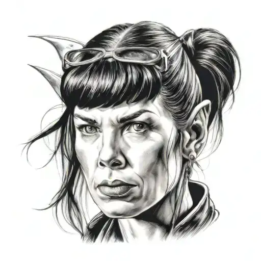 Spock mullet on beautiful girl tattoo design idea
