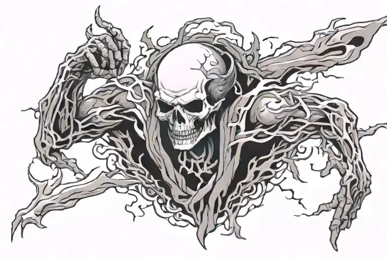 pain and suffering, Saved by God, a void always wanting more, life and death, fighter  tattoo design idea