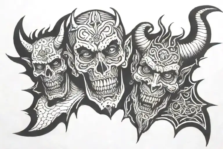 I'm the god and I'm the devil tattoo design idea