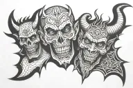 I'm the god and I'm the devil tattoo design idea