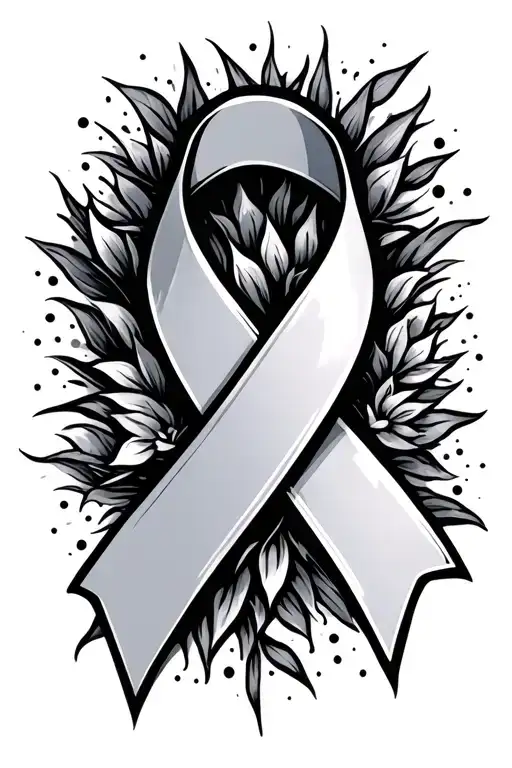 Breast cancer ribbon tattoo design idea