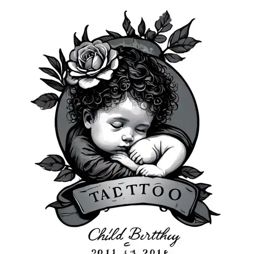 Child Birth Date tattoo design idea