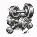 gym dumbbell tattoo design idea
