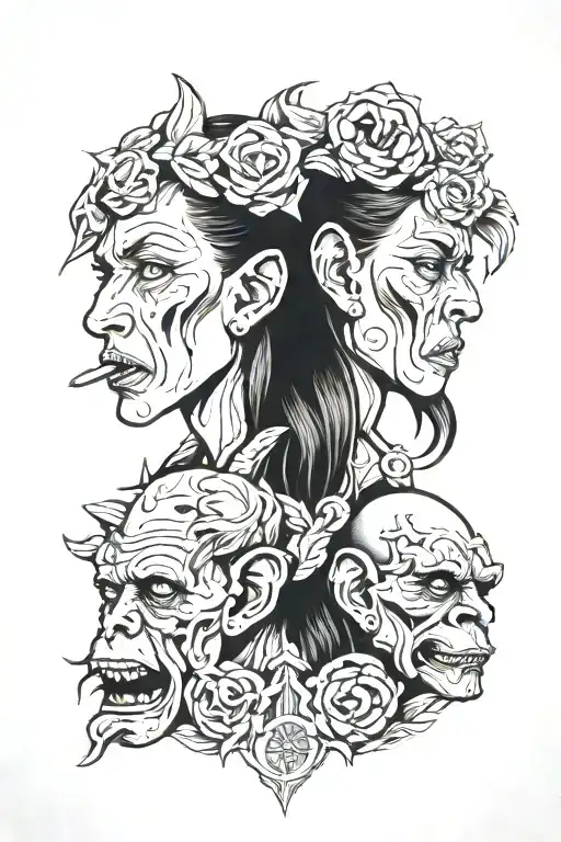 Hear See and Speak no evil' concept tattoo design idea