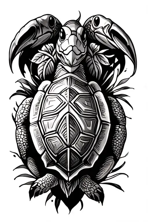 turtle tattoo no shading tattoo design idea