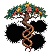 tree of life with double helix intertwined tattoo design idea