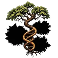tree of life with double helix intertwined tattoo design idea