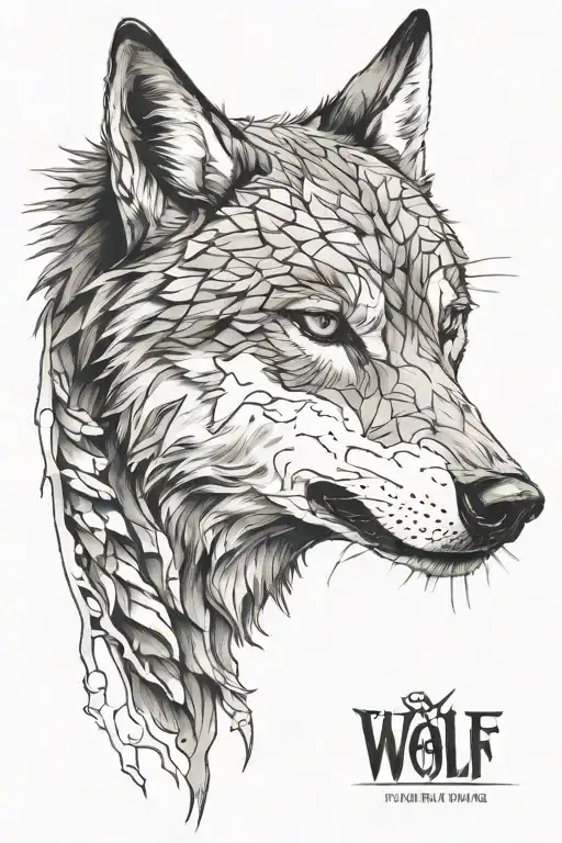 a wolf's head tearing the skin to come out of my arm tattoo design idea