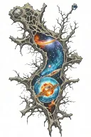 torn skin galaxy tattoo design idea