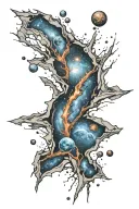 torn skin galaxy tattoo design idea