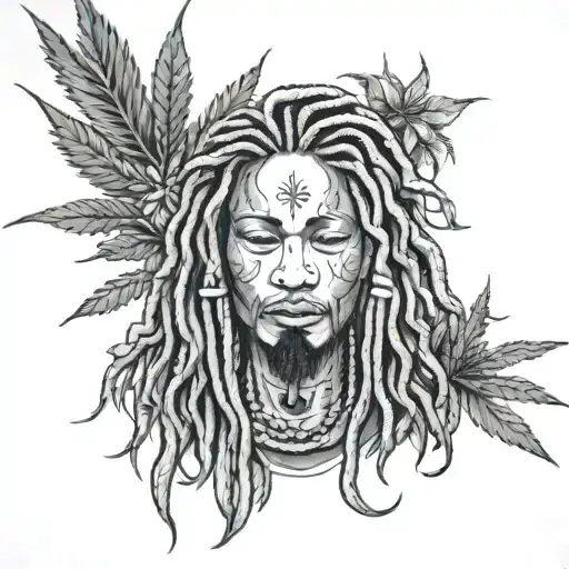 weed and dreads   tattoo design idea
