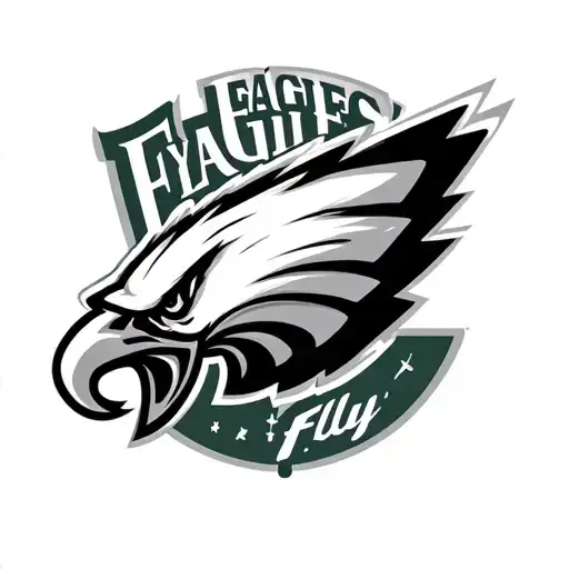 Philadelphia Eagles Logo and the words "Fly Eagles Fly tattoo design idea