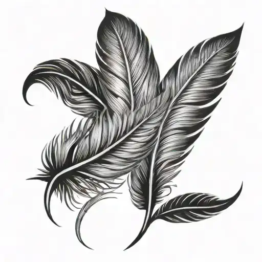 feather infinity symbol tattoo design idea