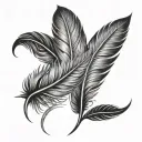 feather infinity symbol tattoo design idea