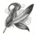 feather infinity symbol tattoo design idea