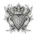 Lines with claddagh tattoo design idea
