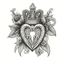 Lines with claddagh tattoo design idea