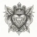 Lines with claddagh tattoo design idea