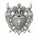 Lines with claddagh tattoo design idea