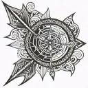 tribal archery arrow tattoo design idea