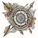 tribal archery arrow tattoo design idea