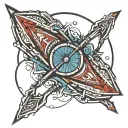 tribal archery arrow tattoo design idea