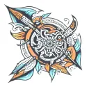 tribal archery arrow tattoo design idea