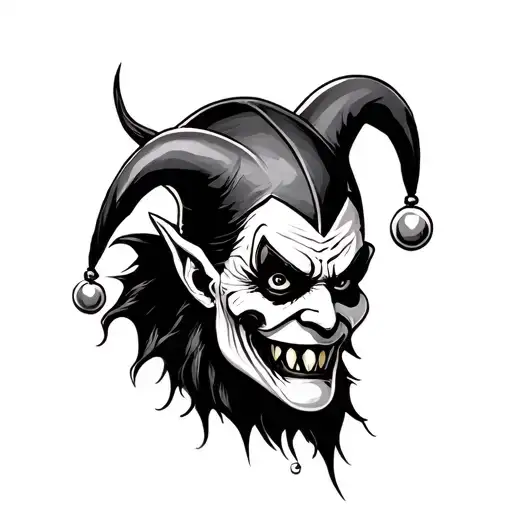 evil jester tattoo design idea