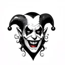 evil jester tattoo design idea